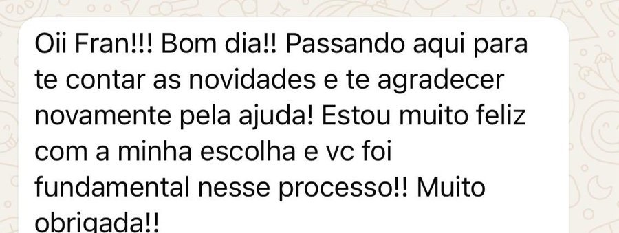 Depoimento via WhatsApp de ex-orientanda aprovada na universidade